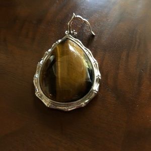 Jewelry - SS tiger eye teardrop enhancer pendant Jewelry - SS tiger eye teardrop enhancer pendant